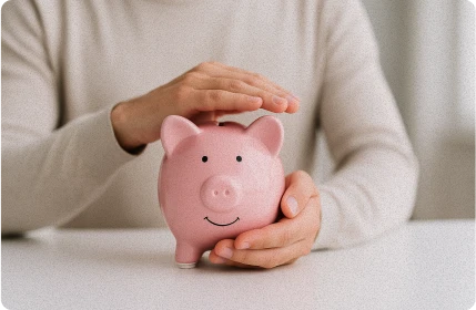 A piggy bank representing cost savings